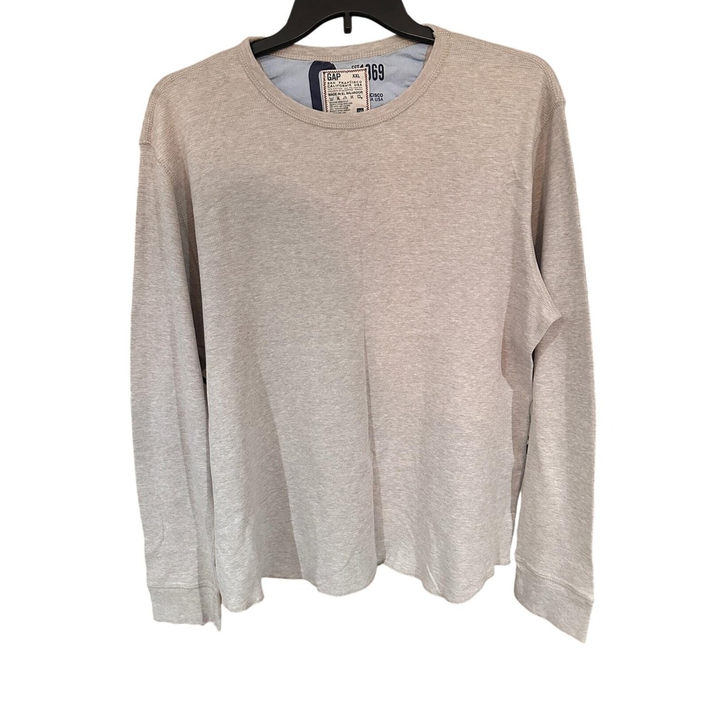 Vintage 2006 Gap Thermal Shirt Men XXL Gray Waffle Knit Long Sleeve Y2K